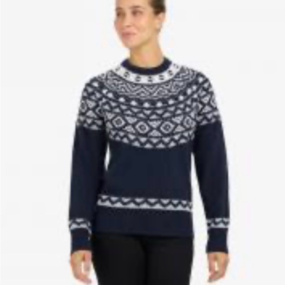 Women's Navy Fair Isle Crewneck Sweater